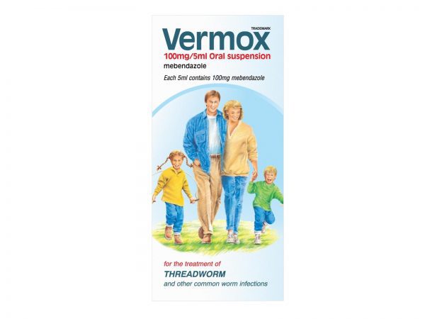 Vermox 100mg/5ml Oral Suspension 30ml (Mebendazole)