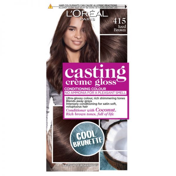 L'Oreal Casting Creme Gloss 415 Iced Brown Cool Brunette Semi Permanent Hair Dye