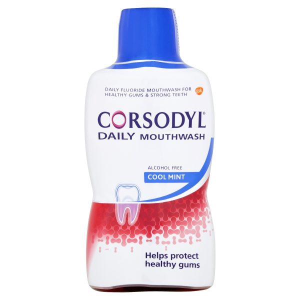 Corsodyl Gum Care Mouthwash Alcohol Free Daily Cool Mint 500ml