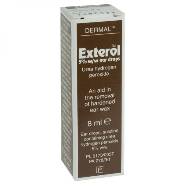 Exterol 5% Ear Drops Solution 8ml (Urea Hydrogen Peroxide)