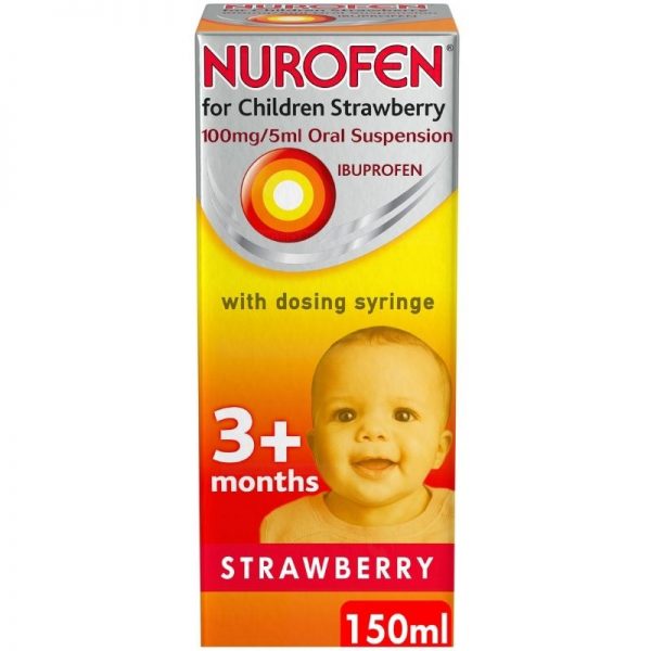 Nurofen for Children Strawberry 100mg/5ml Oral Suspension 150ml (Ibuprofen)