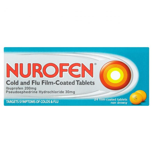 Nurofen Cold And Flu 200mg 12s (Ibuprofen / Pseudoephedrine)