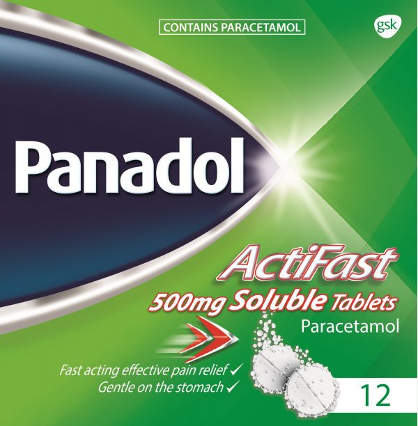 Panadol ActiFast 500mg Soluble Tablets 12 (Paracetamol)