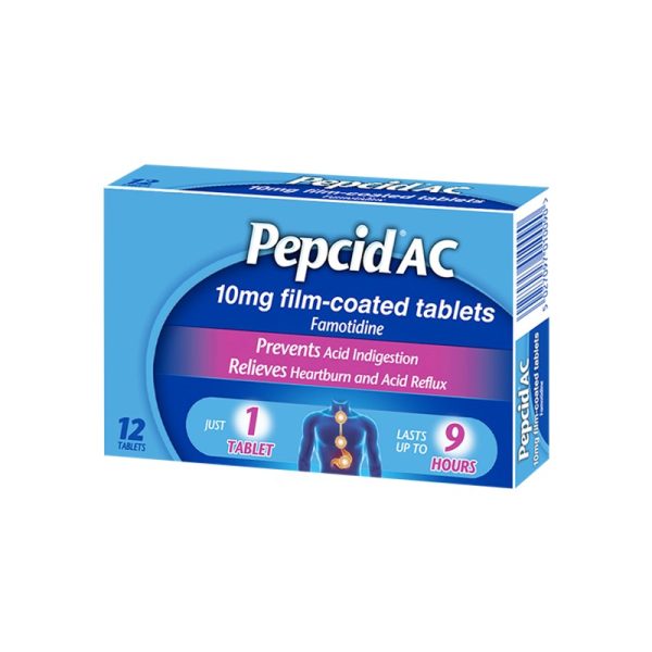 Pepcid AC 10 mg Film-coated Tablets 12 (Famotidine)