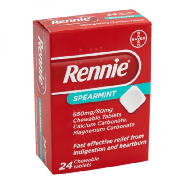 Rennie Spearmint 680mg / 80mg Chewable tablets 24