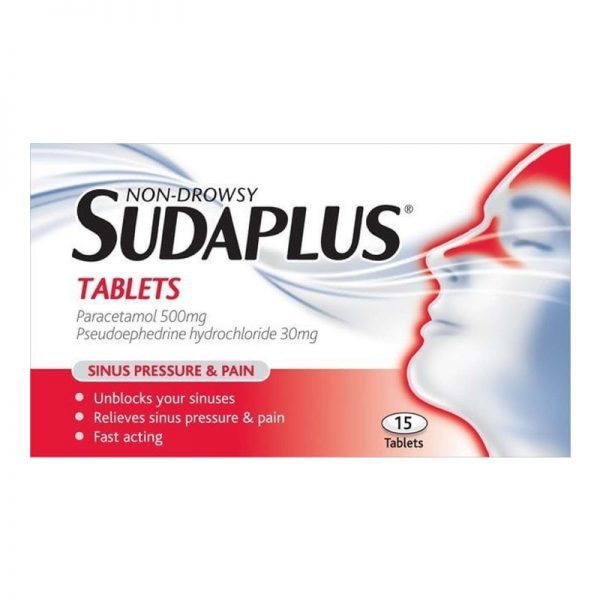 Sudaplus Non-Drowsy Tablets 15 (Paracetamol/Pseudoephedrine)