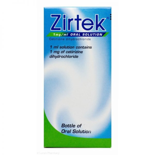 Zirtek 1 mg/ml oral solution 100ml (Cetirizine)