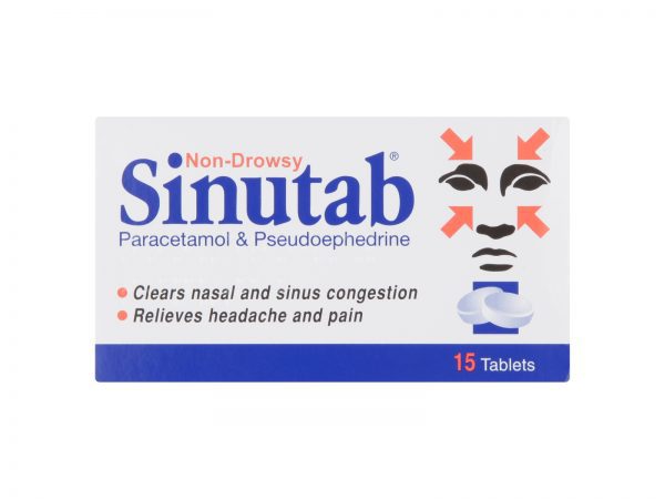 Sinutab Non-Drowsy Tabs 15 (Paracetamol/Pseudoephedrine)