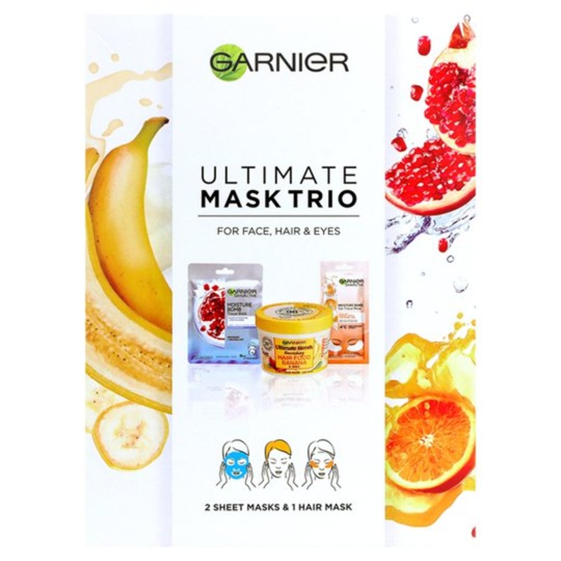 Garnier Ultimate Mask Trio For Face, Hair & Eyes Giftset PharmacyAnseo.ie Ireland