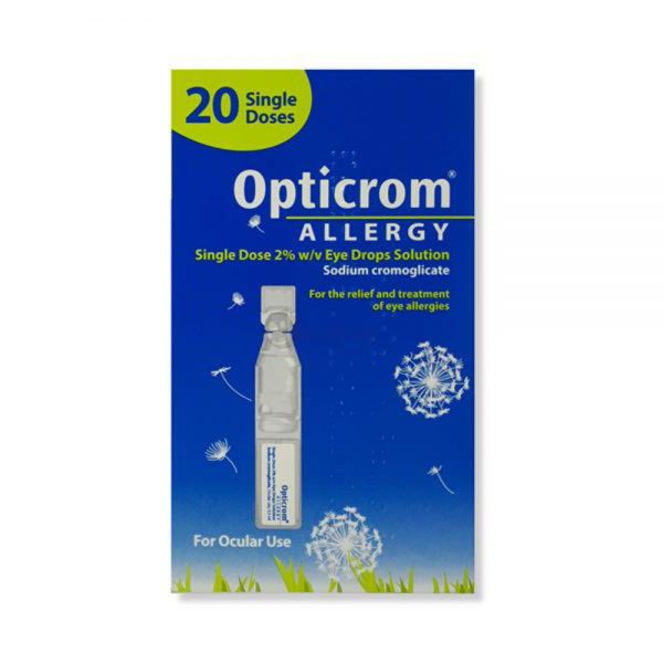 Opticrom Allergy 2% Eye Drop Single Dose Use 20 Pack - Pharmacy Anseo ...