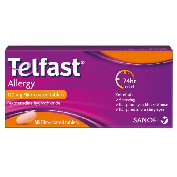 Telfast Allergy Tablets 120mg 30 (Fexofenadine) - Pharmacy Anseo Ireland