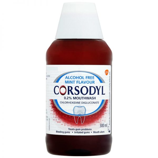 Corsodyl Alcohol Free Mouthwash Fresh Mint 0.2% 300ml