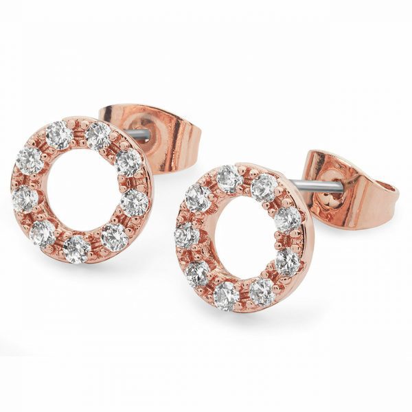 Tipperary Crystal Forever Moon Earrings Rose Gold