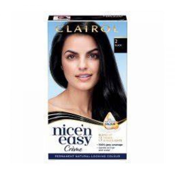 Clairol Nice'n Easy Crème Oil Infused Permanent Hair Dye 2 Black 177ml