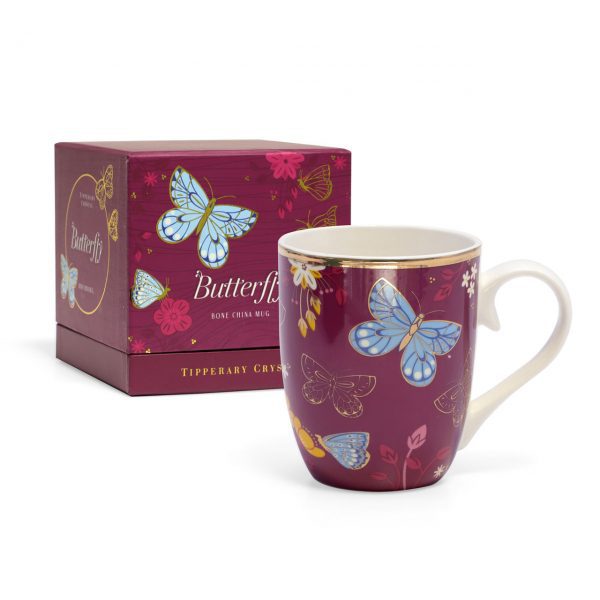 Tipperary Crystal Single Butterfy Mug - The Common Blue