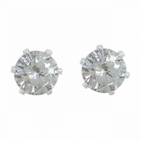 Tipperary Crystal Silver Stud Earrings Clear Stone 4mm