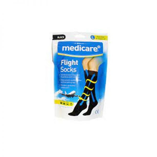 Medicare Flight Socks Black Size Large