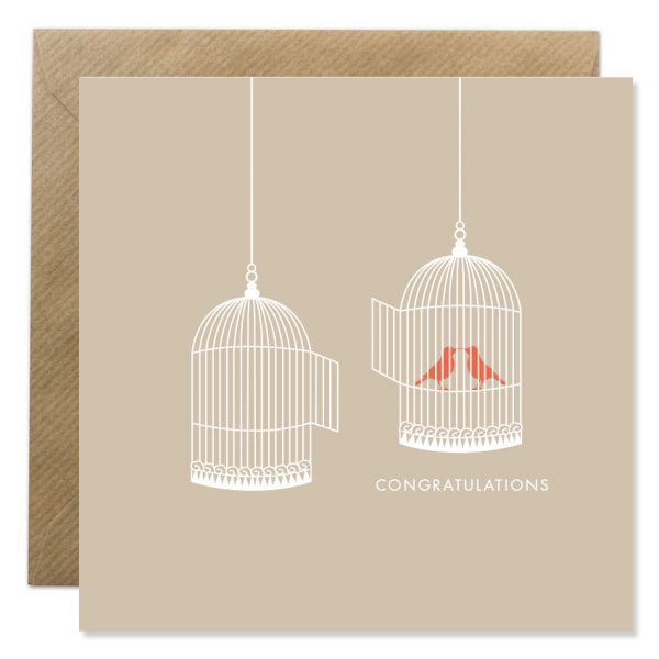 Bold Bunny Birdcage Congratulations Card