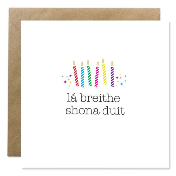 Bold Bunny Happy Birthday Irish 'Lá Breithe Shona Duit' Card