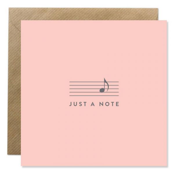 Bold Bunny Just A Note Blush Pink Card