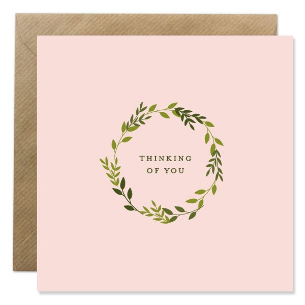 Bold Bunny Thinking of you Pink Card