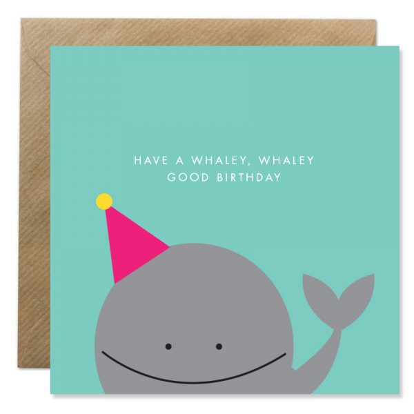 Bold Bunny Whale Birthday Card