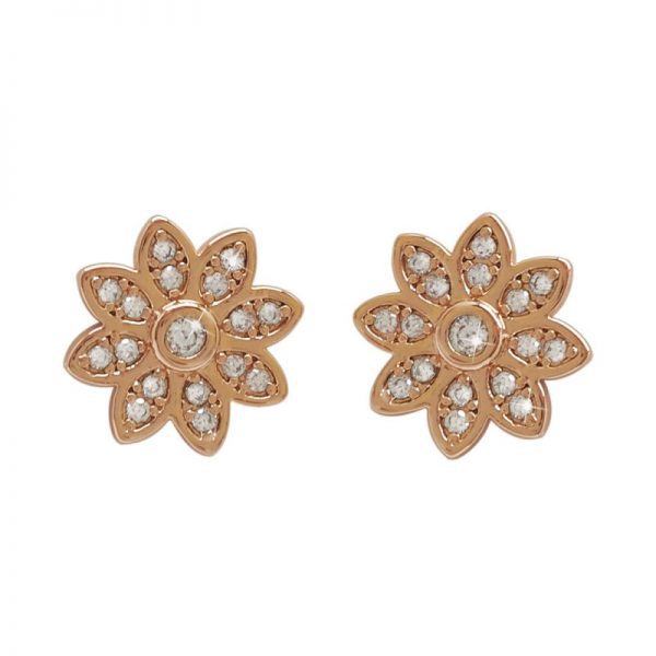 Tipperary Crystal Rose Gold Flower Earrings