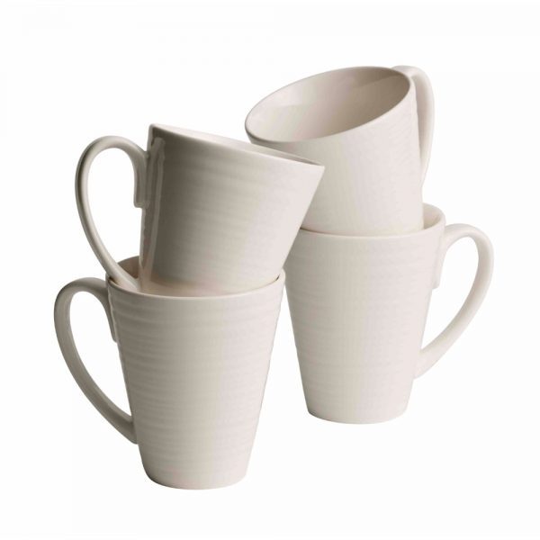 Belleek Living Ripple 4 Piece Mug Set