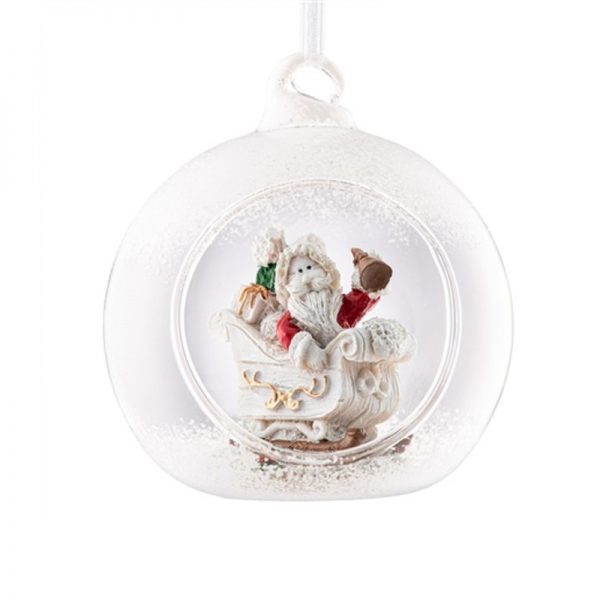 Galway Crystal Santa's Sleigh Hanging Bauble Ornament