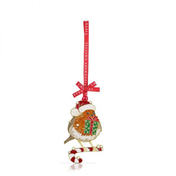 Tipperary Crystal Sparkle Decoration Robin With Gift