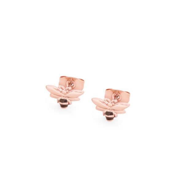 Tipperary Crystal Bee Rose Gold Stud Earrings