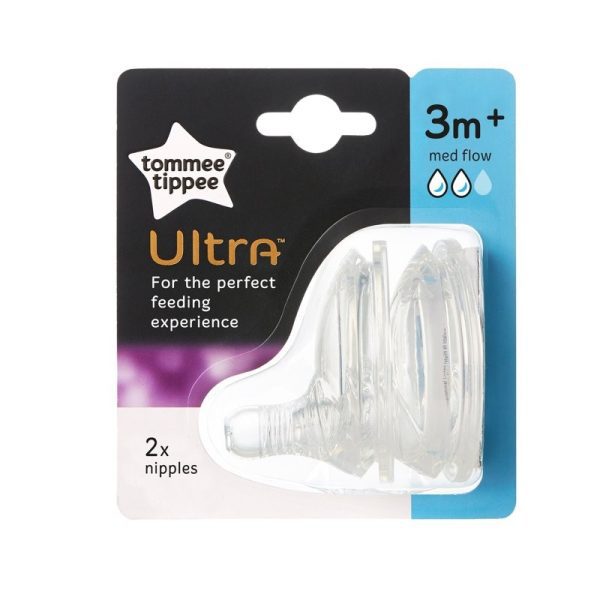 Tommee Tippee Ultra Teats Medium Flow 3 Months+ Pack of 2