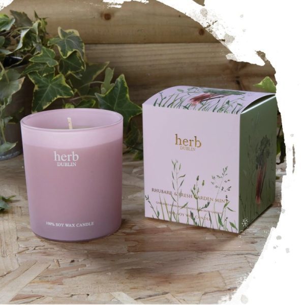 Herb Dublin - Rhubarb & Fresh Garden Mint Boxed Candle