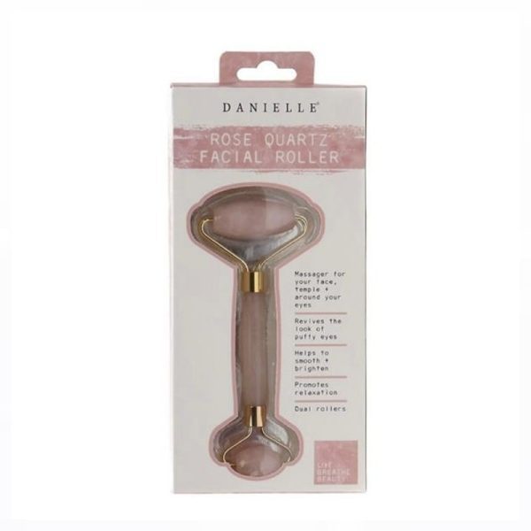 Danielle Creations Beauty Tools Dual Ended Rose Quartz Facial Roller