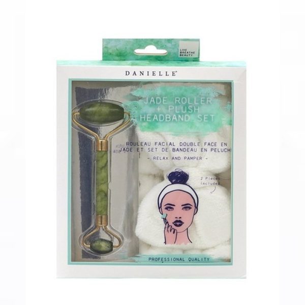 Danielle Creations Beauty Tools Jade Roller & Plush Headband Set