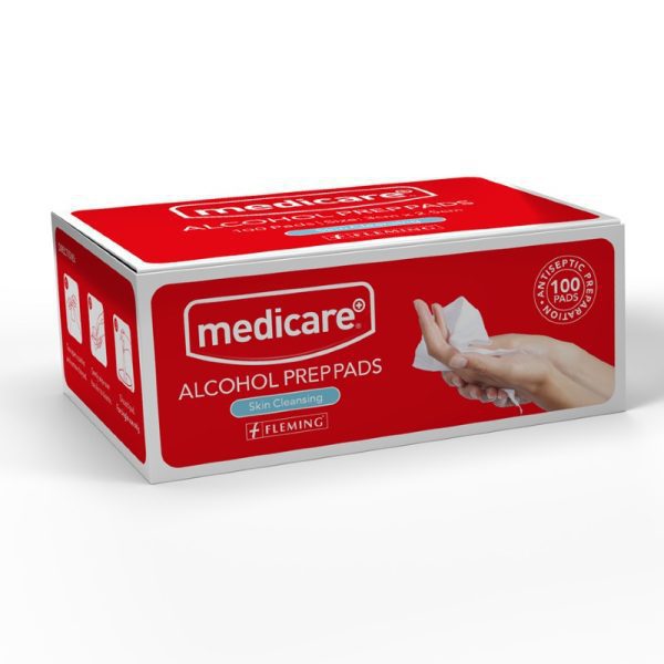 Medicare Alcohol Prep Pads 3cm X 2.5cm - 100 Pack