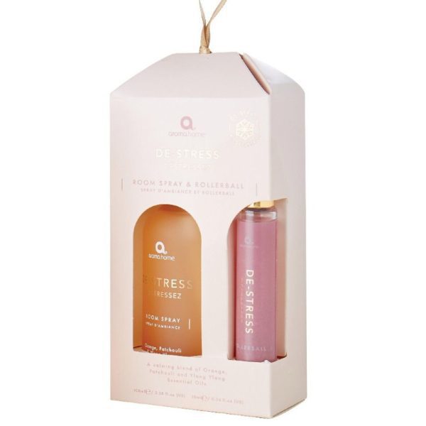 Aroma Home De-Stress Room Spray and Rollerball Set